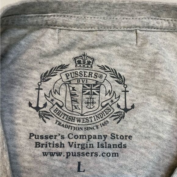 Pussers Crown Colony Graphic T-shirt Men Large Gray Short Sleeve - Picture 6 of 7
